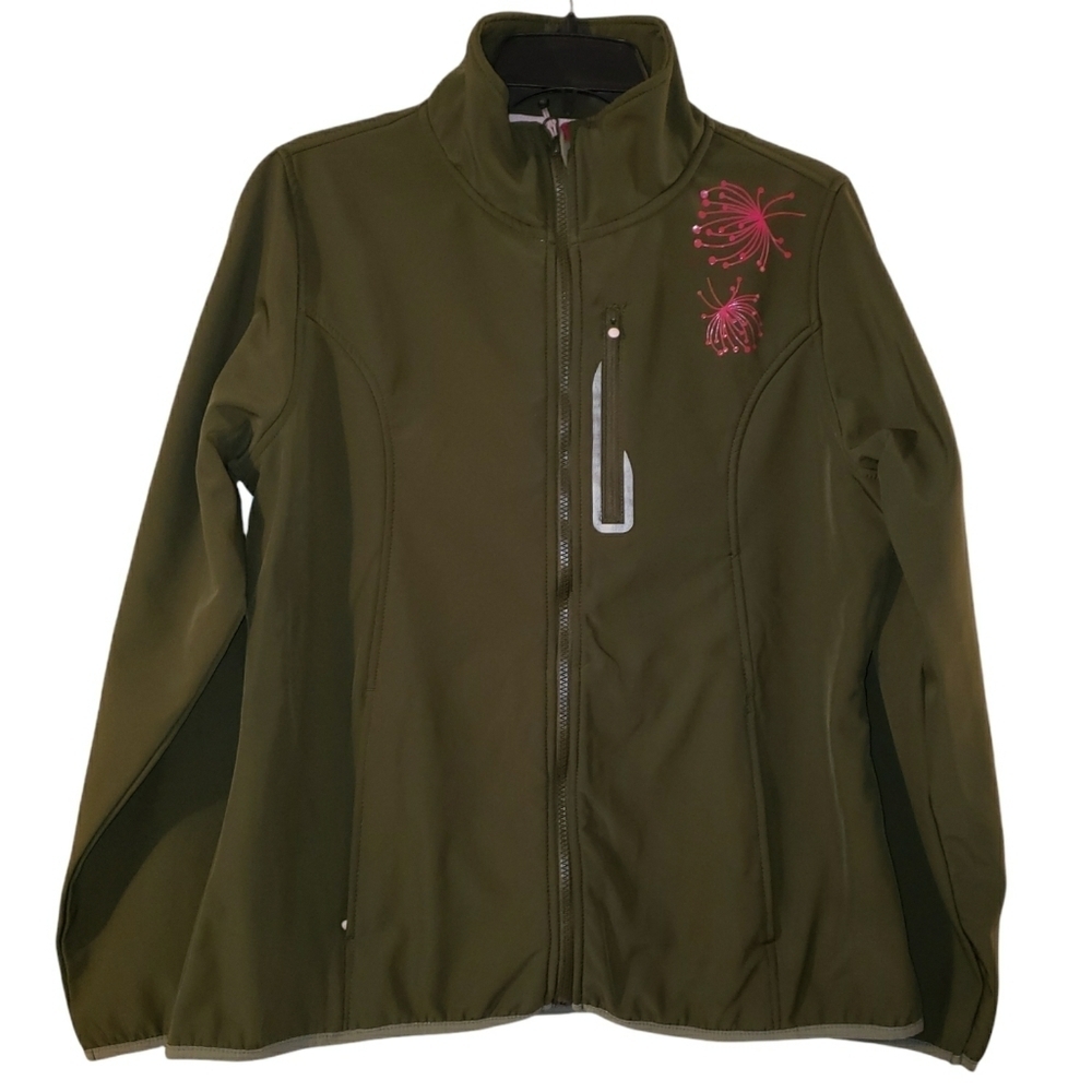 Cabela's Olive Green Zip Up Floral Jacket